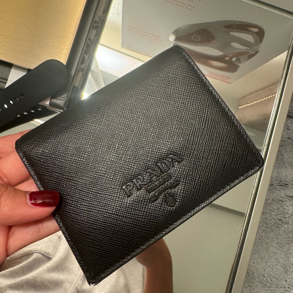 Prada used black wallet